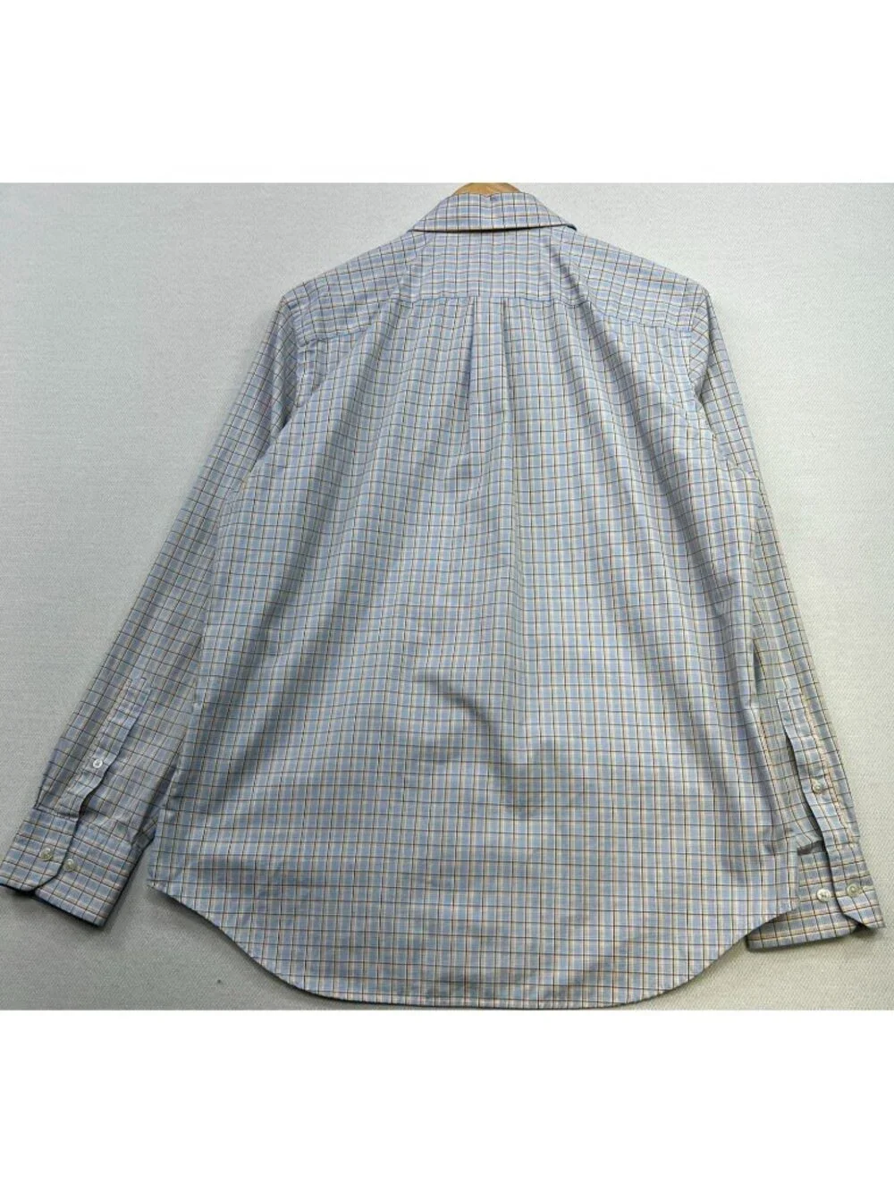 Banana Republic Mens Non-Iron Slim Fit Dress Shirt LS Size L 16-16.5 Multi Plaid